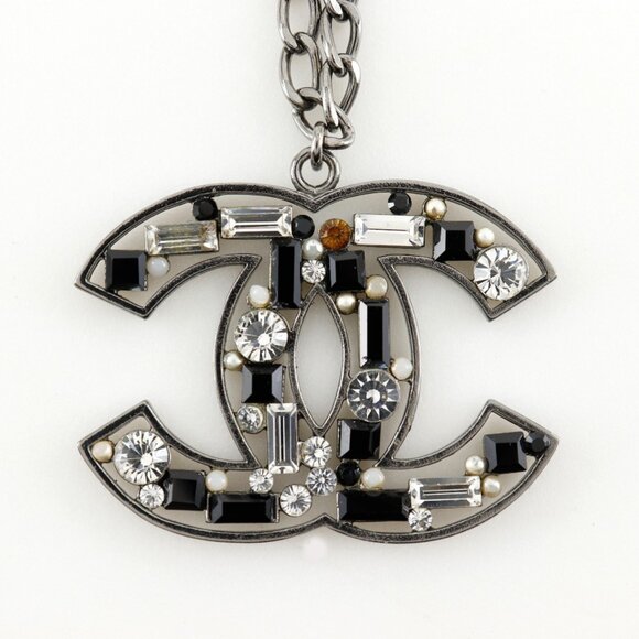 CHANEL Black Logo Necklace